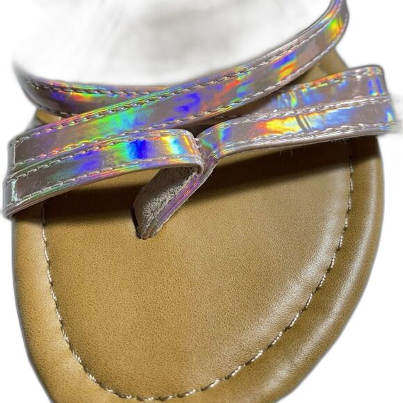 Luffymomo Pink iridescent feminine Women's Gladiator Strappy Sandals Size 8 - Picture 13 of 15